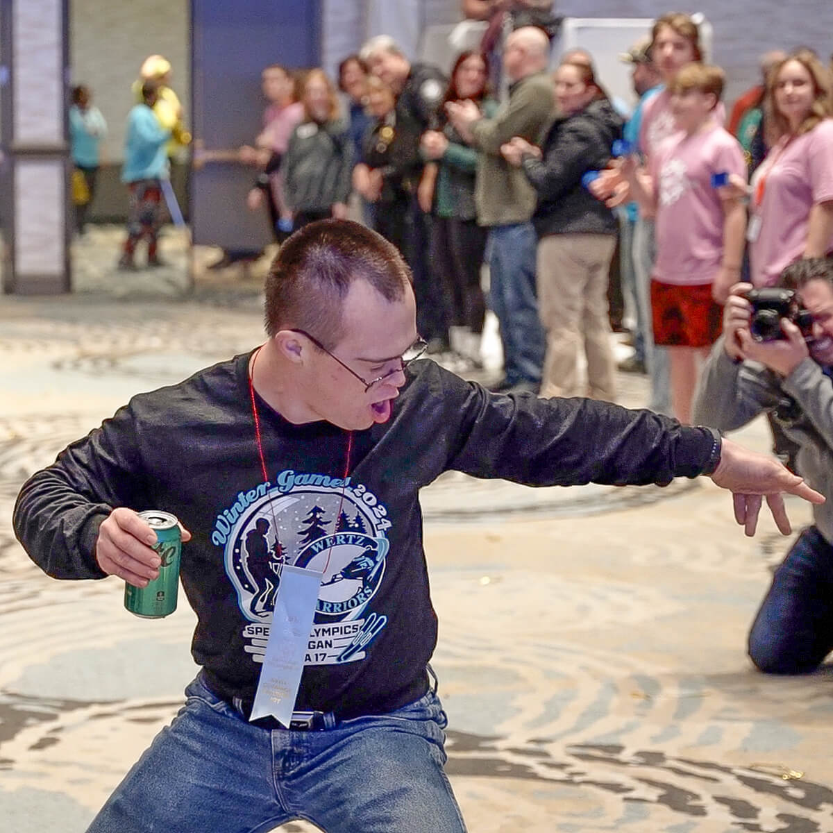 Happy Dancing Special Olympics Member